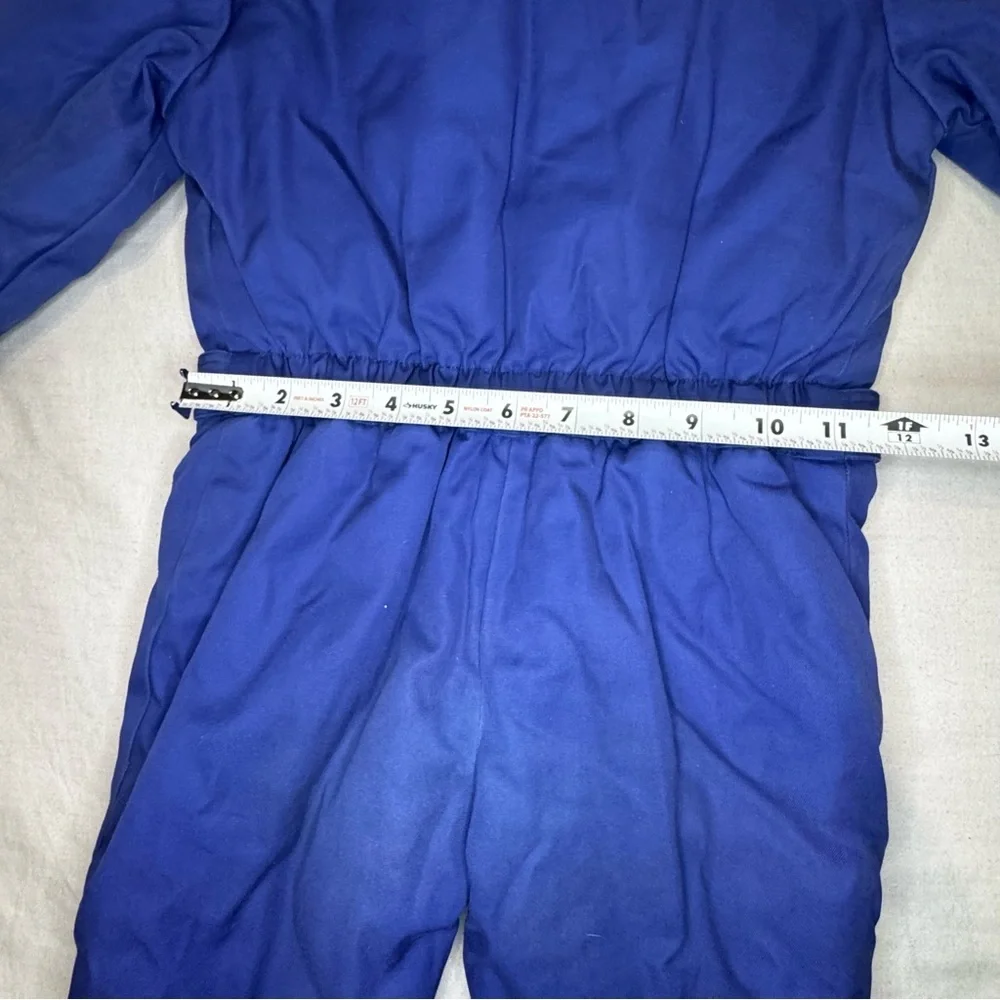 Kids Navy Blue Puffer Snowsuit with Red Lining - Air Force Patch